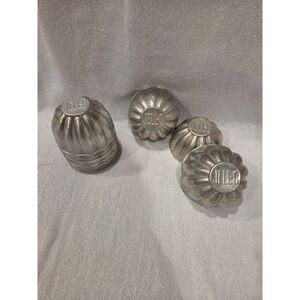 Vintage Jell-O Brand Aluminum Mini Gelatin Molds Fluted Scalloped Individual 11
